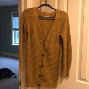 Olive green knit cardigan